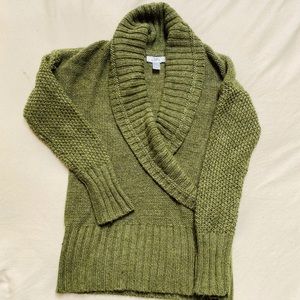 Loft olive green shawl sweater
